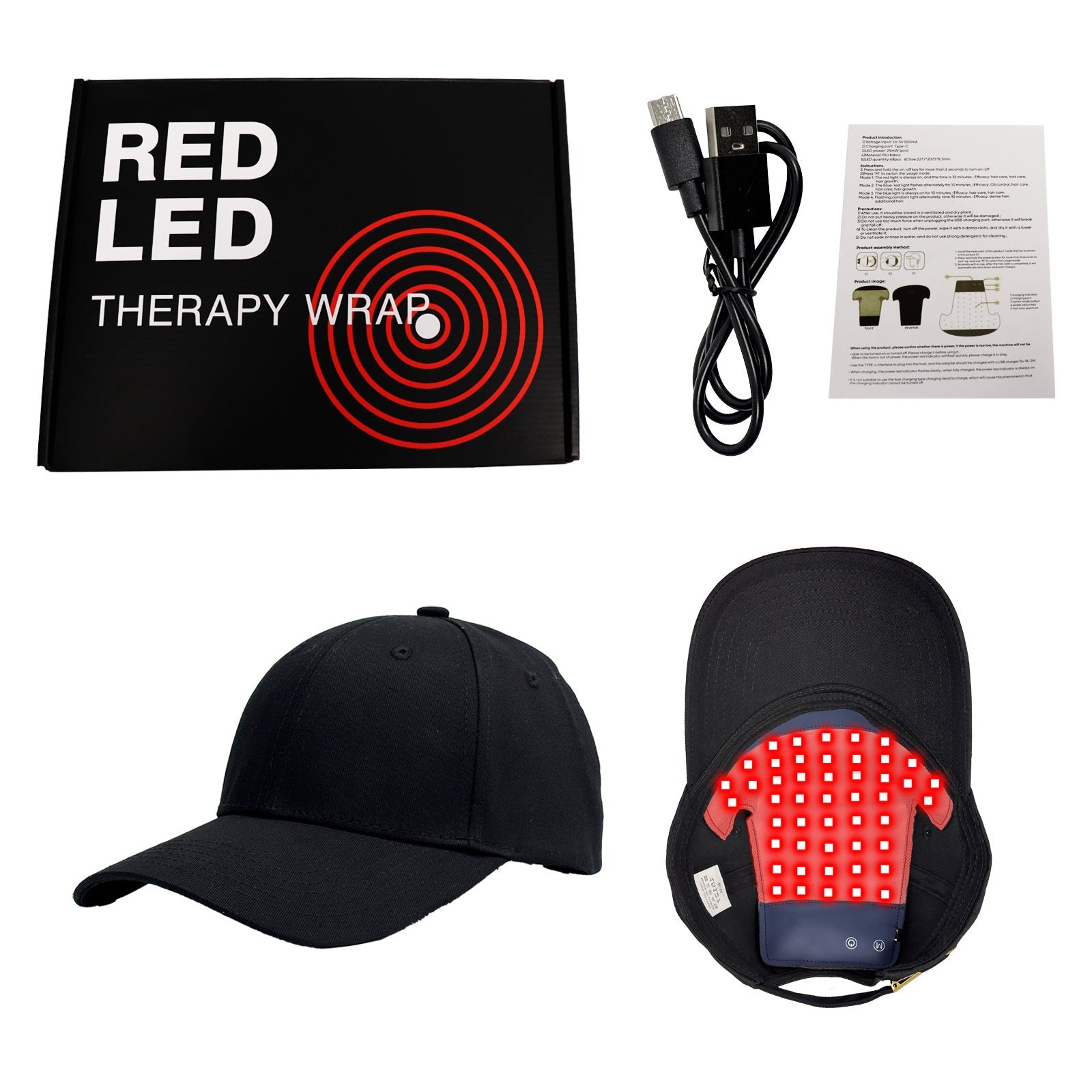 LED Red Light Hairgrowth Cap Infrared